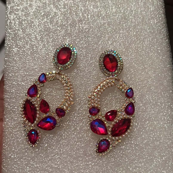 Crystal Dangle Drop Earrings - Picture 4 of 5